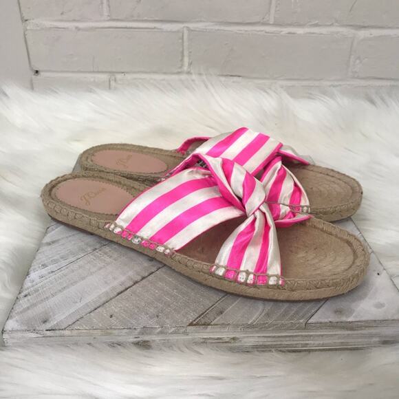 J.Crew Striped Twisted Knot Espadrille Sandals Size 8.5 - Picture 4 of 13